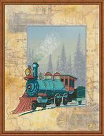 Riolis Rattle of Wheels Train #0037 PT 11.75" x 15.75"/30 cm x 40 cm X Stich Kit 
